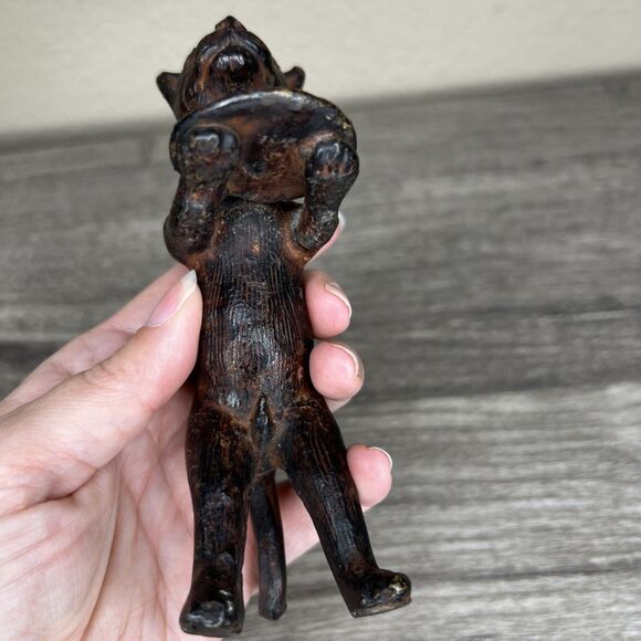 Vintage Diego Giacometti Style Cat Butler Bronze Metal Figurine 5 In. MCM - Picture 6 of 8